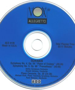 Alternative view of Alexander Scriabine - Michael Ponti - Dallas Symphony Orchestra / Donald Johanos, Hamburger Symphoniker / Hans Drewanz - The Poem Of Ecstasy, Op. 54 / The Poem Of Fire: Prometheus, Op. 60 / Piano Concerto In F-sharp Minor, Op. 20 (CD, Album) (Near Mint (NM or M-))