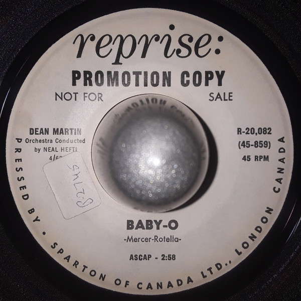 Dean Martin - Dame Su Amor / Baby-O (7", Promo) (Very Good Plus (VG+)) - Image 2