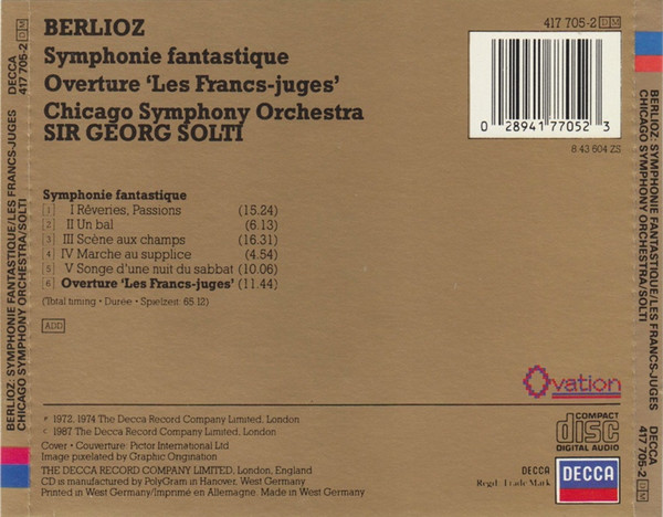 Hector Berlioz, Chicago Symphony Orchestra, Georg Solti - Symphonie Fantastique - Les Francs-Juges (CD, Album) (Near Mint (NM or M-)) - Image 2