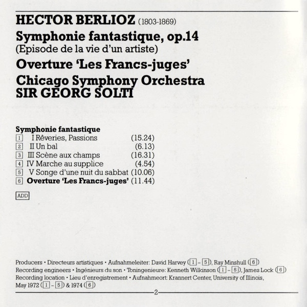 Hector Berlioz, Chicago Symphony Orchestra, Georg Solti - Symphonie Fantastique - Les Francs-Juges (CD, Album) (Near Mint (NM or M-)) - Image 4