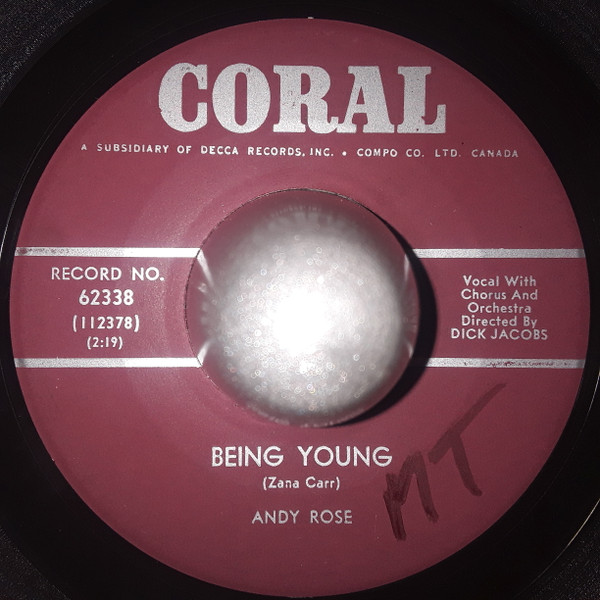 Andy Rose (5) - Being Young / Say What's New (7", Single) (Very Good Plus (VG+))