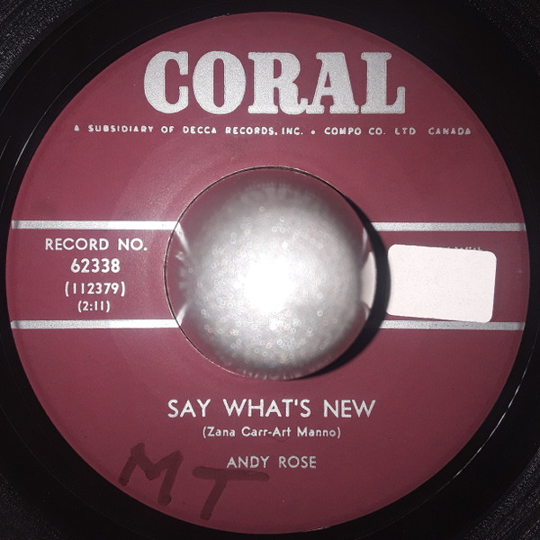 Andy Rose (5) - Being Young / Say What's New (7", Single) (Very Good Plus (VG+)) - Image 2