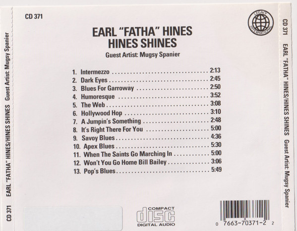 Earl Hines - Hines Shines (CD) (Near Mint (NM or M-)) - Image 2