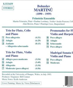 Alternative view of Bohuslav Martinů, Feinstein Ensemble - Flute Trios • Promenades • Madrigal Sonata (CD) (Near Mint (NM or M-))