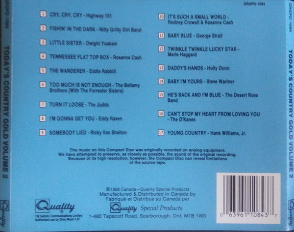 Various - Today's Country Gold Vol 2 (CD, Comp) (Near Mint (NM or M-)) - Image 2