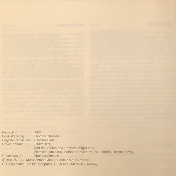 Thomas Stoltzer, Instrumentalensemble Helga Weber - Die Deutschen Psalmen (CD, Album, RE) (Near Mint (NM or M-)) - Image 5