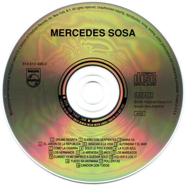 Mercedes Sosa - Mercedes Sosa En Argentina (CD, Album, RE, RP, UML) (Near Mint (NM or M-)) - Image 3