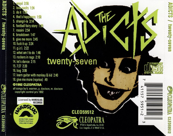 The Adicts - Twenty-Seven (CD, Album) (Near Mint (NM or M-)) - Image 2