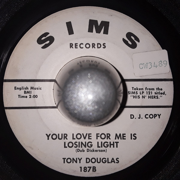 Tony Douglas (3) - Hey Waiter / Your Love For Me Is Losing Light (7", Promo) (Very Good Plus (VG+)) - Image 2