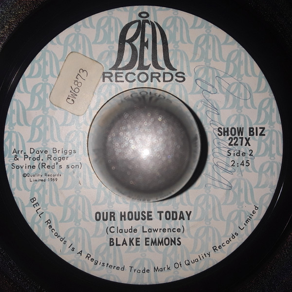Blake Emmons - You're My Woman / Our House Today (7") (Very Good Plus (VG+)) - Image 2