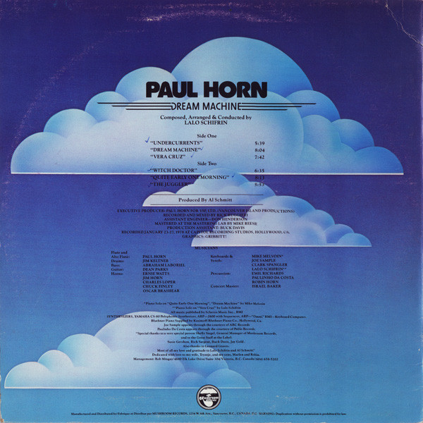 Paul Horn - Dream Machine (LP, Album) (Mint (M)) - Image 2