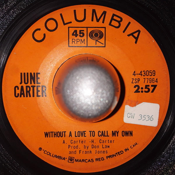 June Carter - Tall Loverman / Without A Love To Call My Own (7") (Very Good (VG)) - Image 2