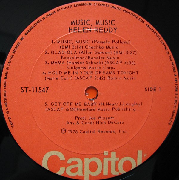 Helen Reddy - Music, Music (LP, Album) (Mint (M)) - Image 3