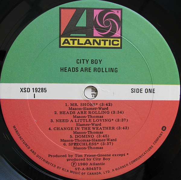 City Boy - Heads Are Rolling (LP, Album) (Mint (M)) - Image 3