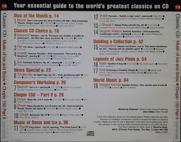 Various - Classic CD 119 - Music Of Ice And Snow (CD, Comp) (Near Mint (NM or M-)) - Image 2