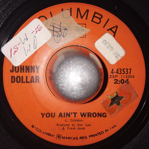 Johnny Dollar - Stop The Start (Of Tears In My Heart) (7") (Good Plus (G+)) - Image 2