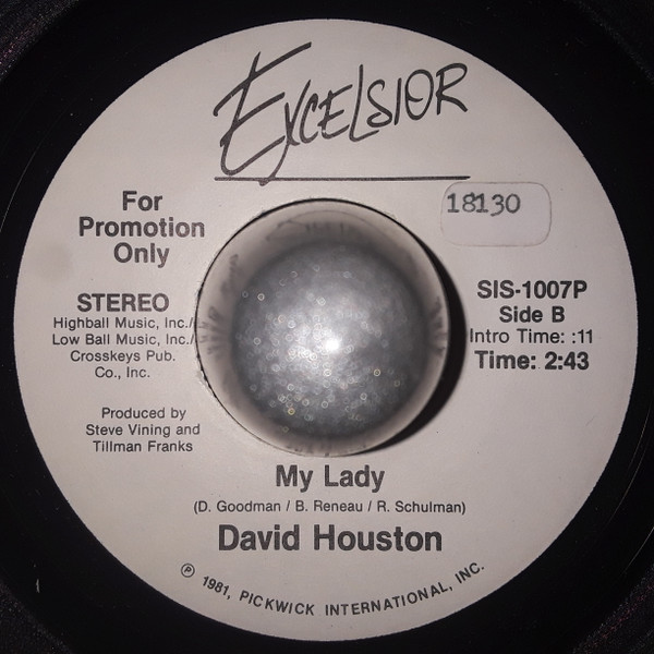 David Houston - My Lady (7", Single, Promo) (Very Good Plus (VG+)) - Image 2