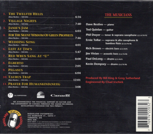 David Restivo - Prayer For Humankind(Ness) (CD, Album) (Near Mint (NM or M-)) - Image 2