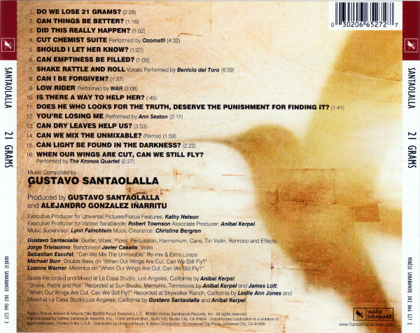 Gustavo Santaolalla - 21 Grams (Original Motion Picture Soundtrack) (CD, Album) (Near Mint (NM or M-)) - Image 2