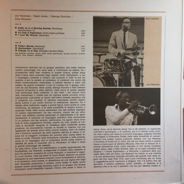Joe Newman, Hank Jones, George Duvivier, Alan Dawson - I Giganti Del Jazz Vol. 50 (LP, Album, Gat) (Mint (M)) - Image 3