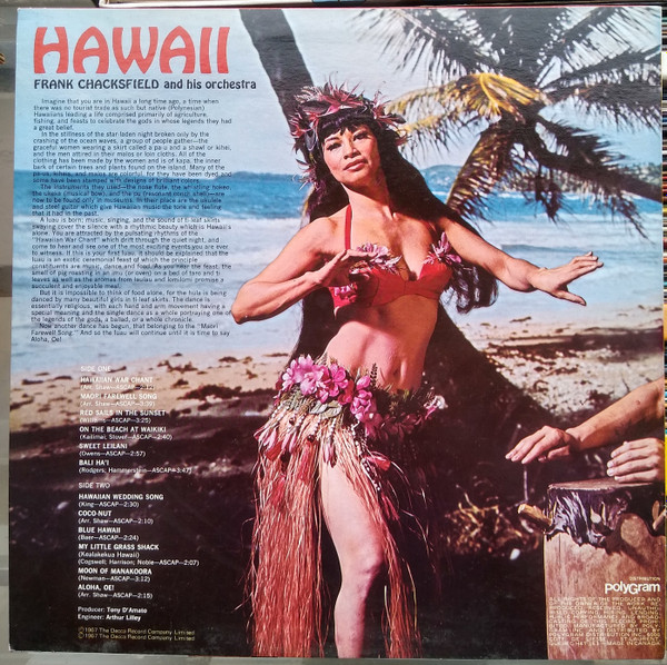 Frank Chacksfield & His Orchestra - Hawaii (LP, Album, RE) (Mint (M)) - Image 2