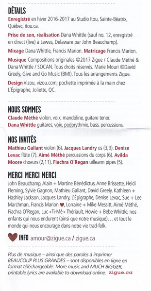 Zigue - Musique Du Coeur (CD, Album) (Near Mint (NM or M-)) - Image 5
