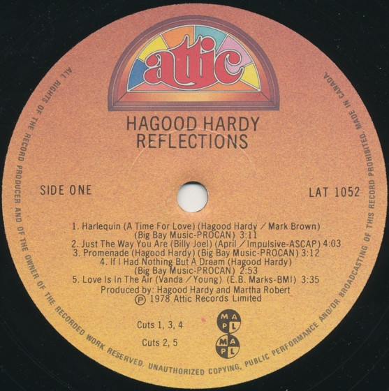 Hagood Hardy - Reflections (LP, Album) (Mint (M)) - Image 4