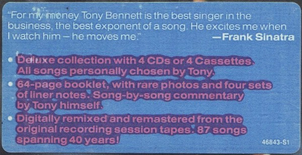 Tony Bennett - Forty Years: The Artistry Of Tony Bennett (4xCD, Comp + Box) (Poor (P)) - Image 3