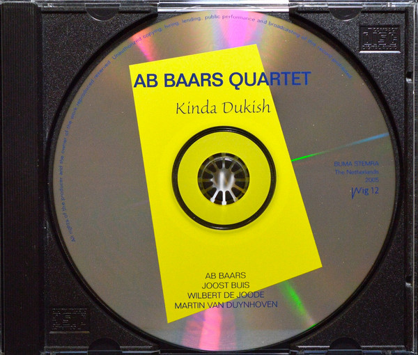 Ab Baars Quartet - Kinda Dukish (CD, Album) (Very Good Plus (VG+)) - Image 3