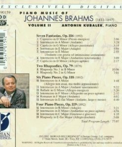 Alternative view of Johannes Brahms, Antonin Kubalek - Piano Music Of Johannes Brahms Volume II (CD, Album) (Near Mint (NM or M-))