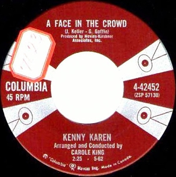 Kenny Karen - To Sandy With Love / A Face In The Crowd (7", Single) (Very Good Plus (VG+)) - Image 3