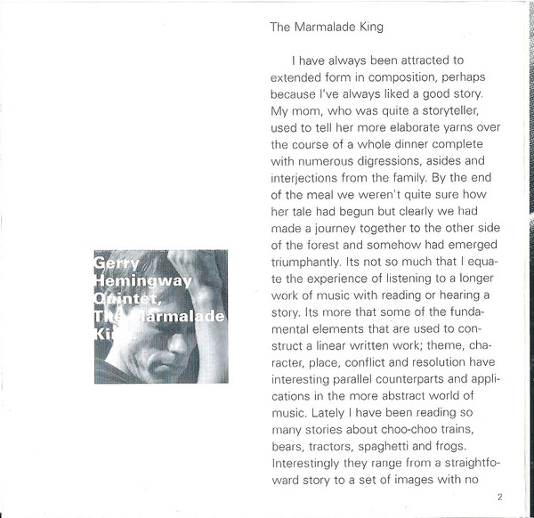 Gerry Hemingway Quintet - The Marmalade King (CD, Album) (Near Mint (NM or M-)) - Image 4