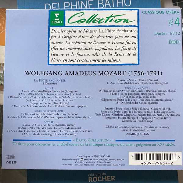 Wolfgang Amadeus Mozart - Armin Jordan - La Flûte Enchantée (Extraits) (CD, Comp) (Near Mint (NM or M-)) - Image 2