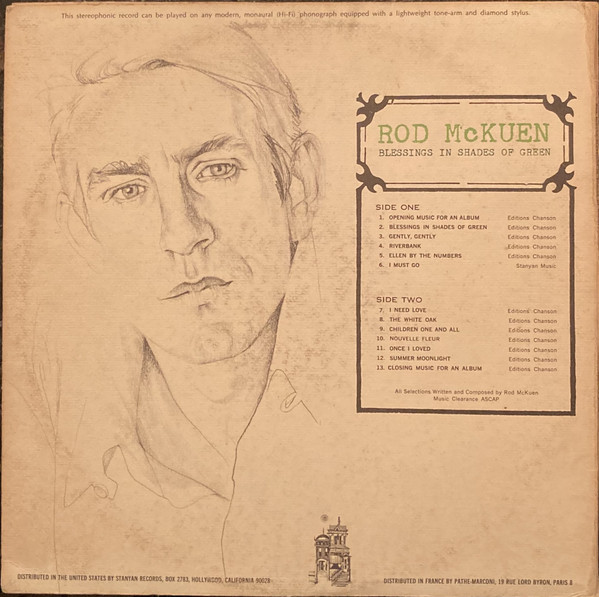 Rod McKuen - Blessings In Shades Of Green (LP, Uni) (Mint (M)) - Image 2