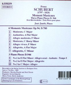 Alternative view of Franz Schubert, Jenö Jandó - Moments Musicaux, Three Piano Pieces D. 946 (CD, Album) (Near Mint (NM or M-))