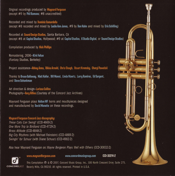 Maynard Ferguson - On A High Note - The Best Of Concord Jazz Recordings (CD, Comp) (Near Mint (NM or M-)) - Image 4