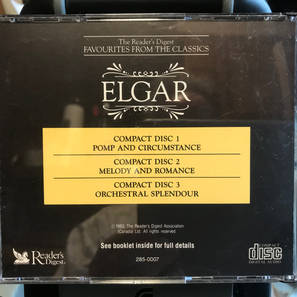 Sir Edward Elgar - The Reader's Digest Favourites From the Classics - Elgar (3xCD) (Near Mint (NM or M-)) - Image 2