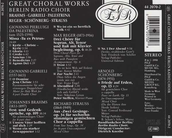 Rundfunkchor Berlin - Famous A-Cappella Choruses (CD) (Near Mint (NM or M-)) - Image 2