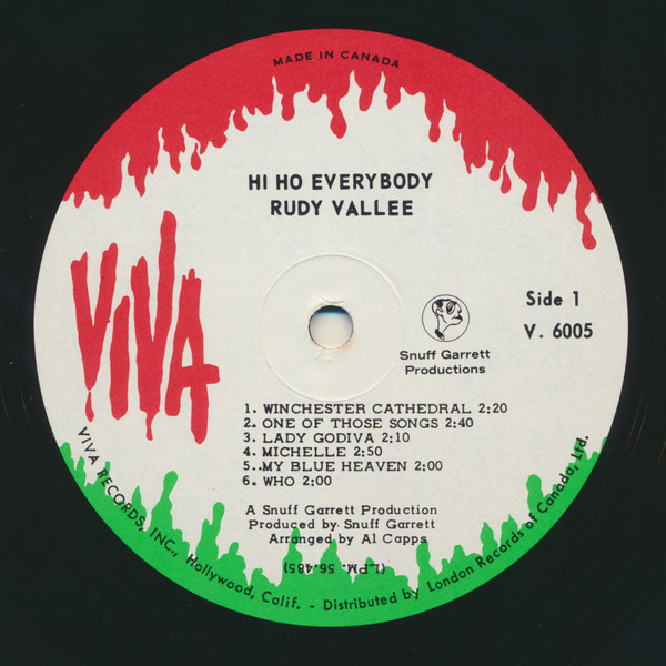 Rudy Vallee - Hi Ho Everybody (LP, Album, Mono) (Mint (M)) - Image 3