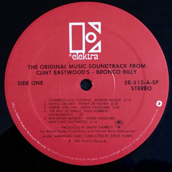 Various - The Original Music Soundtrack From Clint Eastwood's - Bronco Billy (LP, Album, Spe) (Mint (M)) - Image 3