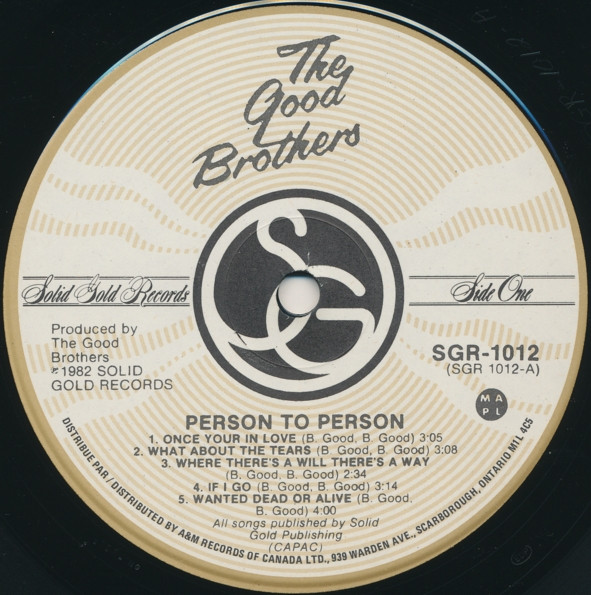 The Good Brothers (2) - Person To Person (LP, Album) (Mint (M)) - Image 3