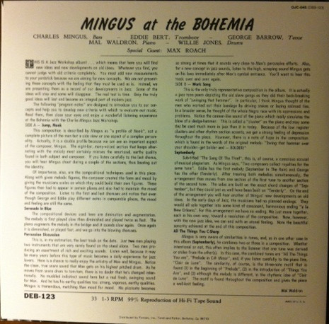 Charles Mingus - Mingus At The Bohemia (LP, Album, RE, San) (Mint (M)) - Image 2