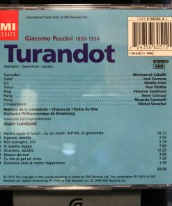 Alternative view of Giacomo Puccini - Montserrat Caballé, Mirella Freni, José Carreras, Chœur de L'Opéra National Du Rhin, Orchestre Philharmonique De Strasbourg, Alain Lombard - Turandot - Highlights (CD, Comp) (Near Mint (NM or M-))