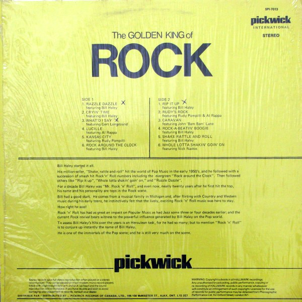 Bill Haley And His Comets - The Golden King Of Rock (LP, Comp) (Mint (M)) - Image 2