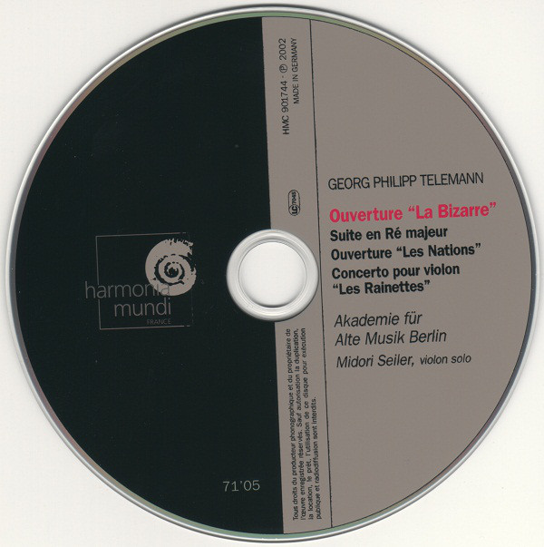 Georg Philipp Telemann / Akademie Für Alte Musik Berlin - La Bizarre. Suites (CD, Album) (Near Mint (NM or M-)) - Image 3