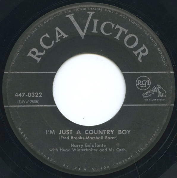 Harry Belafonte With Hugo Winterhalter Orchestra - Hold 'Em Joe / I'm Just A Country Boy (7") (Near Mint (NM or M-)) - Image 2