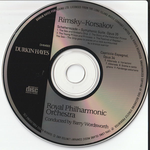 Nikolai Rimsky-Korsakov, Royal Philharmonic Orchestra Conducted By Barry Wordsworth - Scheherazade - Symphonic Suite, Opus 35 / Capriccio Espagno, Opus 34 (CD, Comp) (Near Mint (NM or M-)) - Image 3