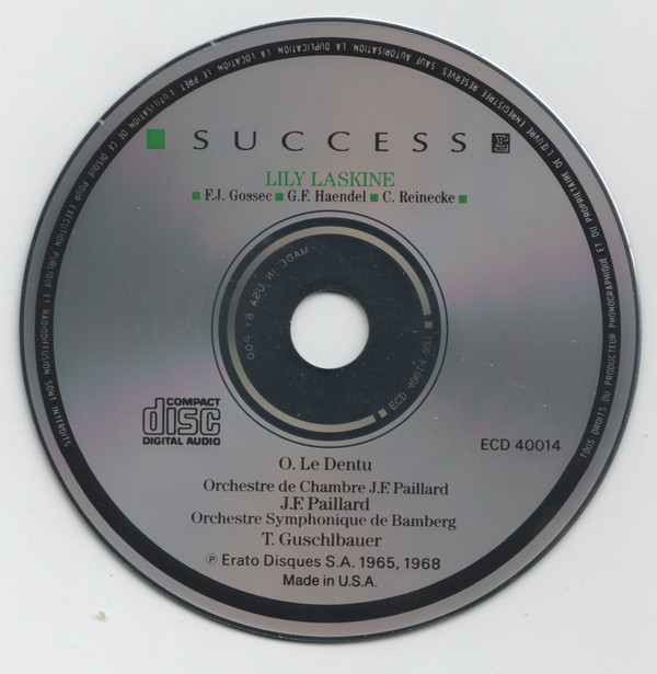 Georg Friedrich Händel, François-Joseph Gossec, Carl Reinecke - Lily Laskine - 3 Concertos Pour Harpe (CD, Comp, RM) (Near Mint (NM or M-)) - Image 3