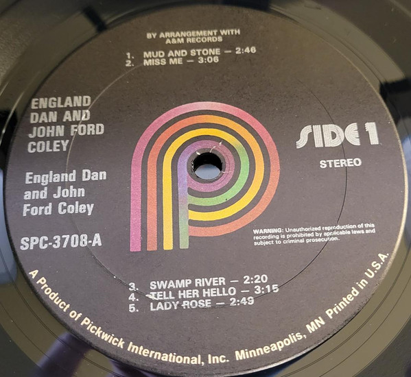 England Dan & John Ford Coley - New Jersey (LP, RE) (Mint (M)) - Image 3