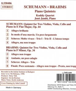 Alternative view of Robert Schumann, Johannes Brahms, Jenö Jandó, Kodály Quartet - Piano Quintets (CD, Album) (Near Mint (NM or M-))